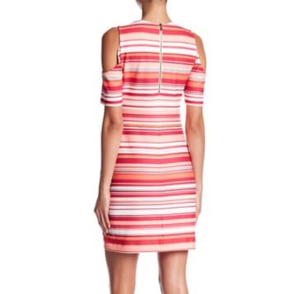NWT Calvin Klein Cold Shoulder Striped Dress - Picture 5 of 7